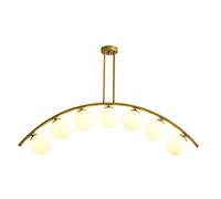 YRYRYW Light,Personality Creative Dining Room Light,For Dining Table Dining Room Bar Chandelier,G9 Nordic Magic Bean Glass Chandelier-Milky white lampshade 7 head Household faucets