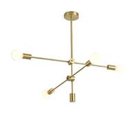 YRYRYW Living Room Bedroom Dining Room,Creative Magic Beans Molecular Chandeliers,Minimalist Personality Lines Art Lights,E27 Nordic All Copper Light Luxury Chandeliers-Copper 4t Household faucets