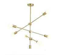 YRYRYW Living Room Bedroom Dining Room,E27 Nordic All Copper Light Luxury Chandeliers,Minimalist Personality Lines Art Lights,Creative Magic Beans Molecular Chandeliers-Copper 6t Household faucets