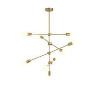 YRYRYW Living Room Bedroom Dining Room,E27 Nordic All Copper Light Luxury Chandeliers,Minimalist Personality Lines Art Lights,Creative Magic Beans Molecular Chandeliers-Copper 8t Household faucets