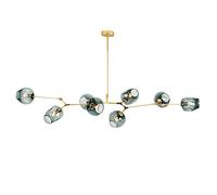 YRYRYW Living Room Bedroom Indoor Chandelier Lamp,Glass Branch Light Fixture Hanging Lighting,E27 Glass Engineering Branch Molecular Chandelier,Creativity Adjustable Ceiling Li-Blue lampshade 8 he