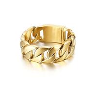 YRYRYW Men's Stainless Steel Bracelet Link Curb Chain Couple Bracelet as Meaning Gifts, Length 23 cm, Gold Household faucets