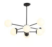 YRYRYW Metal Globe During Light,Magic Bean Chandelier,Lamps Molecule Adjustable Ceiling Light Fixture With Handblown Glass Shade,E27 Nordic Branch Sputnik Chandelier Lighting,Molec-Black. 8 head