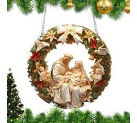 YRYRYW Nativity Ornaments, Christmas 2d Acrylic Ornaments | Sun Catcher Hangable Nativity Scenes for Catholic Souvenir Women Men Home Car Porch Bedroom Window Household faucets