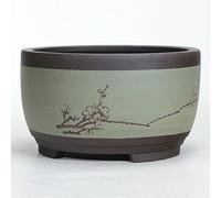 YRYRYW New Chinese Ceramic Flower Pots Colorful Vase Round Bonsai Pot Green Plant Drum-Shaped Garden Container Indoor Outdoor Decorative Decorate Household faucets