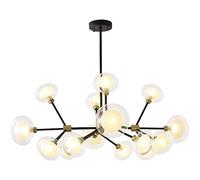 YRYRYW Nordic American Chandelier Retro Creative Art Tree Branches Transparent Glass 16-Light Chandeliers Pendent Light Restaurant Living Room-Black and gold 16 head Household faucets