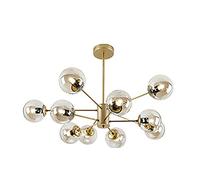 YRYRYW Nordic Ceiling Light Fixture,E27 Jian Or Magic Bean Chandelier,Industrial During Light, Sputnik Chandelier,Glass Sphere Ceiling Lamp For Hallway Bar Restaurant-Gold. 10 head Household faucets