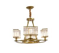 YRYRYW Nordic Round Chandelier,Living Room Bedroom Dining Room Home Whole House Lamps,E14 Gold Light Luxury Crystal Ceiling Lamp-Gold. 4 head Household faucets