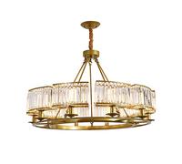 YRYRYW Nordic Round Chandelier,Living Room Bedroom Dining Room Home Whole House Lamps,E14 Gold Light Luxury Crystal Ceiling Lamp-Gold. 10 head Household faucets