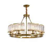 YRYRYW Nordic Round Chandelier,Living Room Bedroom Dining Room Home Whole House Lamps,E14 Gold Light Luxury Crystal Ceiling Lamp-Gold. 8 head Household faucets