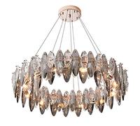 YRYRYW Nordic Sparkling Creative Art Ring During Lights,E14 Living Room Bedroom Dining Room Ceiling Light,Post- Crystal Chandeliers-Gold and crystal 80cm Household faucets