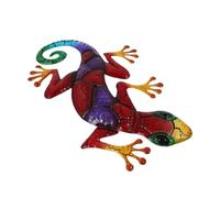 YRYRYW Outdoor Garden Wall Gecko Iron Art Sculpture Metal Lizard Hanging Red Purple Decor for Home Living Room Fence Ornament Household faucets