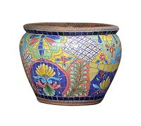 YRYRYW Outdoor/Indoor Hand-painted Ceramic Plant PotLarge Flower PotAmerican Planter Flowerpot Garden Balcony Decoration Bonsai Pot Rural Outdoor Courtyard Flowerpot Ceramic Flower Household faucets