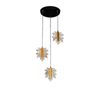 YRYRYW Personalized Dining Room Lights,LED Nordic Art Chandeliers, Concise Maple Leaf Chandeliers,For Bedroom Living Room Dining Room Bedroom Stairwell Study Room-Black and gold three-color light