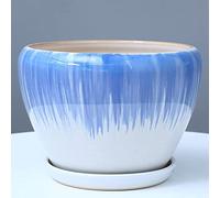YRYRYW Planter With Drain Hole Saucer Round Decorative Hand- Printed Coloured Ceramic Flower Pot Indoor,Home Decor Household faucets