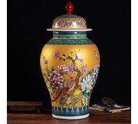 YRYRYW Porcelain Ceramic Temple Jar Vase,Oriental Handpainted Chinese Ginger Jar From - 22 Inch Tall Chinoiserie Super Large Ceramic General Jar Household faucets