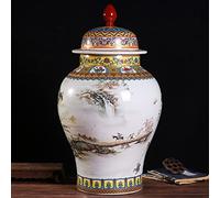 YRYRYW Porcelain Ceramic Temple Jar Vase,Oriental Handpainted Chinese Ginger Jar From - 22 Inch Tall Chinoiserie Super Large Ceramic General Jar Household faucets