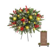 YRYRYW Prelit Christmas Bushes - Artificial Planter Filler | Pine Cones Christmas Bushes Outdoor, Lighted Branches Faux Plants With 50 LED Lights, Timer For Porch And Pathway Household faucets