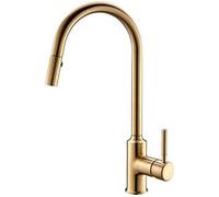 YRYRYW Pull Out The Sink Faucet, All Copper Coated Brushed Gold Faucet, 360 U0026 Deg; Swivel Single-lever Kitchen Accessory Fengong Household faucets
