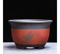 YRYRYW Purple Sand Flower Pot Green Cactus Orchid Pot Classical Large Medium And Small Flower Planter Round Ceramic Succulent Planter Pot Suitable for Indoor Longevity Flowers Cyclamen Orchid