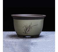 YRYRYW Purple Sand Flower Pot Green Cactus Orchid Pot Classical Large Medium And Small Flower Planter Round Ceramic Succulent Planter Pot Suitable for Indoor Longevity Flowers Cyclamen Orchid