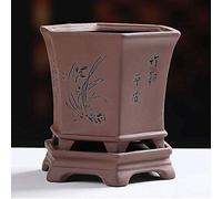 YRYRYW Retro Flower Pot 6.29 Inches Plant Gardening Pot Planters Purple Sand Flower Pot With Base Outdoor Garden Indoor Living Room Office Desktop Decoration Household faucets
