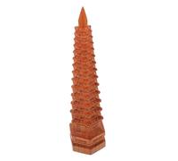 YRYRYW Retro Wooden Buddhism Tower Model Decorative Statue for Home and Garden Feng Shui Wenchang Pagoda Elegant Tabletop Ornament for Study Room Decor and Office Household faucets