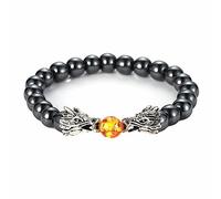YRYRYW Schmuck Bracelet Natural Stone with Dragon Pendant for Him and Her, Real Natural Stones, Elastic Bracelet 8 mm, Great Gift for Women - 19 cm Household faucets