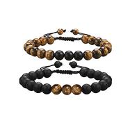 YRYRYW Schmuck Set of 2 Adjustable Braided To My Amazing Boyfriend Bracelets for Him and Her, Tiger's Eye Friendship Bracelets, 8 mm, Great Gift Idea, Handmade, 30 cm Household faucets