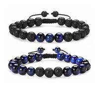 YRYRYW Schmuck Set of 2 Bracelets 8 mm Natural Stone Woven for Him and Her, Stretch Bead Bracelets, Great Gift Idea Handmade - 17.7 cm Household faucets