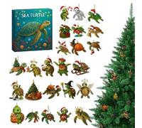 YRYRYW Sea Turtle Christmas Advent - 24 Days 2D Acrylic Decor - 2025 Countdown Calendar Sea Turtles Charm | for Home Car Holiday Adults Party Favors Stocking Stuffers Household faucets