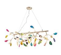 YRYRYW Sputnik Color Firefly Agate Stone Branch During Light,Adjustable Dining Room Hallway Bar Ceiling Light,G4 Postmodern Decoration Chandelier-Gold and colored agates 24 Household faucets