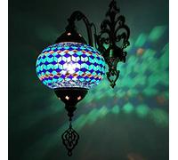 YRYRYW Style Mosaic Wall Sconce Lamp Handmade Turkish Wall Light Sconce Moroccan Lantern Bedside Home Decoration Light,C Household faucets