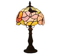 YRYRYW Style Stained Glass Table Lamps With Vintage Butterfly Flower Lampshade,Study Room Bedroom Decorating Lighting,E27,Resinbase Household faucets
