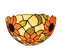 YRYRYW Style Wall Lamp Sconces Pastoral Sunflower Stained Glass Corridor Wall Lights for Gallery Passage Hallway Light Mirror Front Lamp,110-,C Household faucets