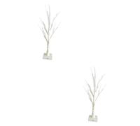 YRYRYW Table lamp 2pcs 24 Christmas Decor Night Light Christmas Table Decoration Christmas Tree Lights Decorative Table lamp led Christmas Decoration Desk lamp White Night lamp Birch Battery Table