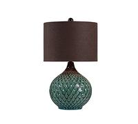 YRYRYW Table lamp lamp for Desk Retro Green Lamps Ceramics Bedside Table Lamps with Fabric lampshade American ice Crack nightstand Lamps for Home Office, 22" h Bedside Table lamp Desk led lamp Table