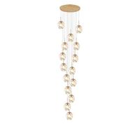 YRYRYW The Attic Rotates The Long Chandelier,Balls Multi Glass During Light Hanging Ceiling Lighting Fixture Chandeliers For Living Room Porch Hallway,E27 Staircase Cha-Amber lampshade 15 Household