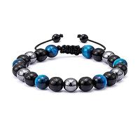 YRYRYW Tiger's Eye Bracelet for Him and Her, Real Natural Stones Bracelet, 8 mm Pearl Diameters - 19 cm Household faucets