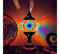 YRYRYW Turkish Handmade Mosaic Glass Desk Light Moroccan Vintage Table Lamp Style Mediterranean Night Light Lighting Fixtures for Bedroom Living Room Dining Room Cafe Bar Decorative,B Household