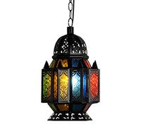 YRYRYW Turkish Moroccan Hanging Lamp Island Lights Bohemia Style Handmade Mosaic Stained Glass Hanging Ceiling Lamp Light Pendant Fixture for Corridor Aisle Cafe Bar Gift, 110-,E27,B Household