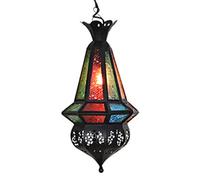 YRYRYW Turkish Moroccan Hanging Lamp Island Lights Bohemia Style Handmade Mosaic Stained Glass Hanging Ceiling Lamp Light Pendant Fixture for Corridor Aisle Cafe Bar Gift, 110-,E27,A Household
