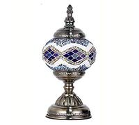 YRYRYW Turkish Moroccan Table Lamp Handmade Mosaic Glass Desk Light Style Mediterranean Retro Romantic Night Light for Bedroom Living Room Cafe Decorative Gift Lights,110-,F Household faucets