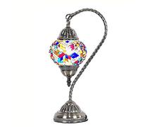 YRYRYW Turkish Moroccan Table Lamp Handmade Mosaic Glass Desk Light Style Mediterranean Retro Romantic Accent Night Lights for Bedroom Living Room Decorative Gift Lights,110-,C Household faucets