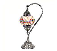 YRYRYW Turkish Moroccan Table Lamp Handmade Mosaic Glass Desk Light Style Mediterranean Retro Romantic Accent Night Lights for Bedroom Living Room Decorative Gift Lights,110-,F Household faucets