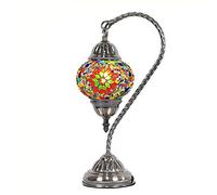 YRYRYW Turkish Moroccan Table Lamp Handmade Mosaic Glass Desk Light Style Mediterranean Retro Romantic Accent Night Lights for Bedroom Living Room Decorative Gift Lights,110-,H Household faucets