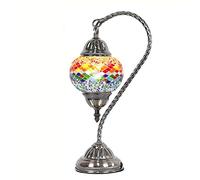 YRYRYW Turkish Moroccan Table Lamp Handmade Mosaic Glass Desk Light Style Mediterranean Retro Romantic Accent Night Lights for Bedroom Living Room Decorative Gift Lights,110-,E Household faucets