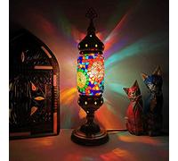 YRYRYW Turkish Moroccan Table Lamp Vintage Handmade Mosaic Glass Desk Light Style Bedside Night Light Lighting Fixtures for Bedroom Living Room Dining Room Cafe Bar Hotel,B Household faucets