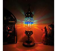 YRYRYW Turkish Moroccan Table Lamp Vintage Handmade Mosaic Glass Desk Light Style Bedside Night Light Lighting Fixtures for Bedroom Living Room Dining Room Cafe Bar Hotel,A Household faucets