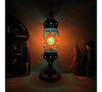 YRYRYW Turkish Moroccan Table Lamp Vintage Handmade Mosaic Glass Desk Light Style Bedside Night Light Lighting Fixtures for Bedroom Living Room Dining Room Cafe Bar Hotel,D Household faucets